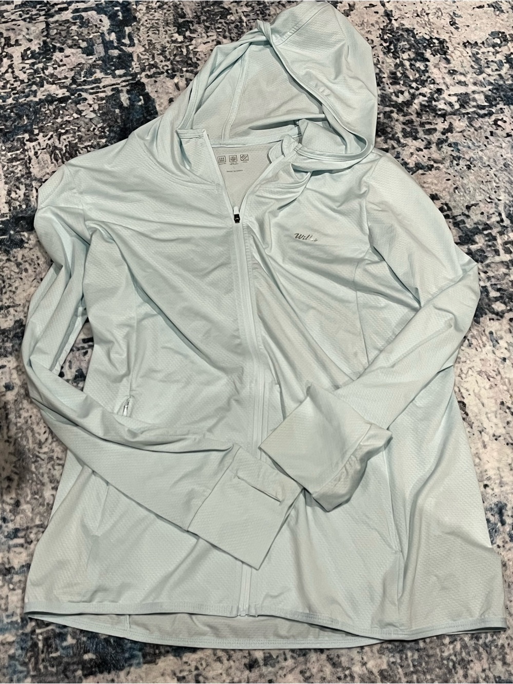 Light Gray Zip-Up Hooded Active Jacket size large Women’s